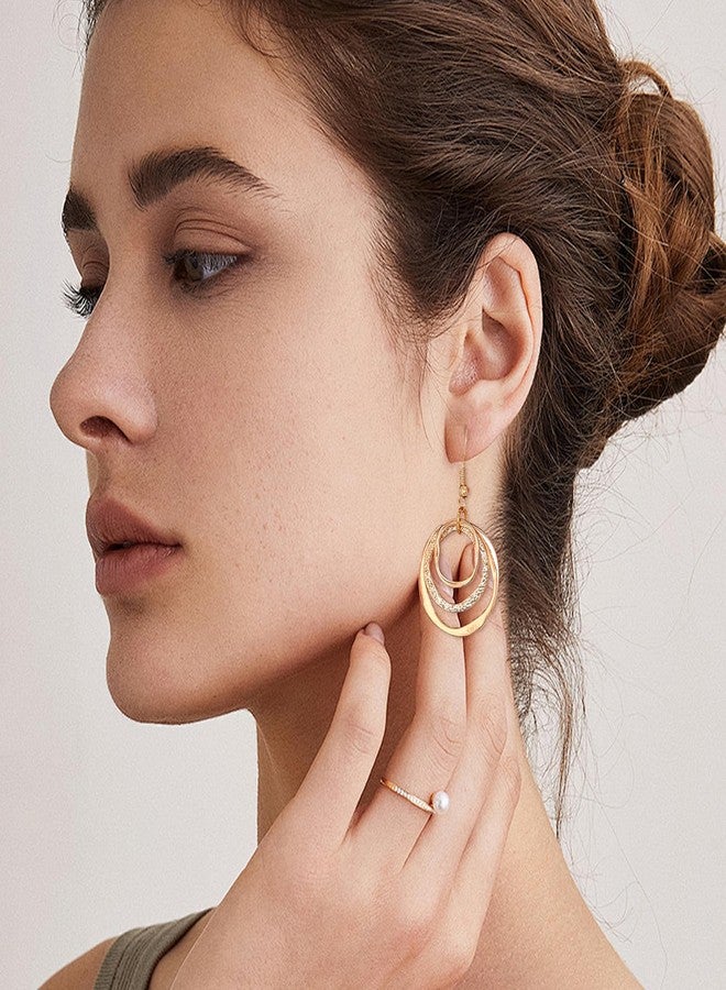 GAOKOXI Chunky Gold Drop Dangle Earrings for Women Trendy 18K Gold Plated Circle Disc Leverback Earrings Costume Accessories Jewelry - Image 2